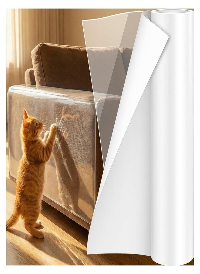 PTAZSCTC Anti-Cat Scratch Furniture Protector, Single-Sided Sticky Couch Protector for Cats Claws,Cat Scratch Deterrent for Furniture Door,Cat Scratch Furniture Protectors,Cat Accessories(196.85" x 11.81" ) - Image 1